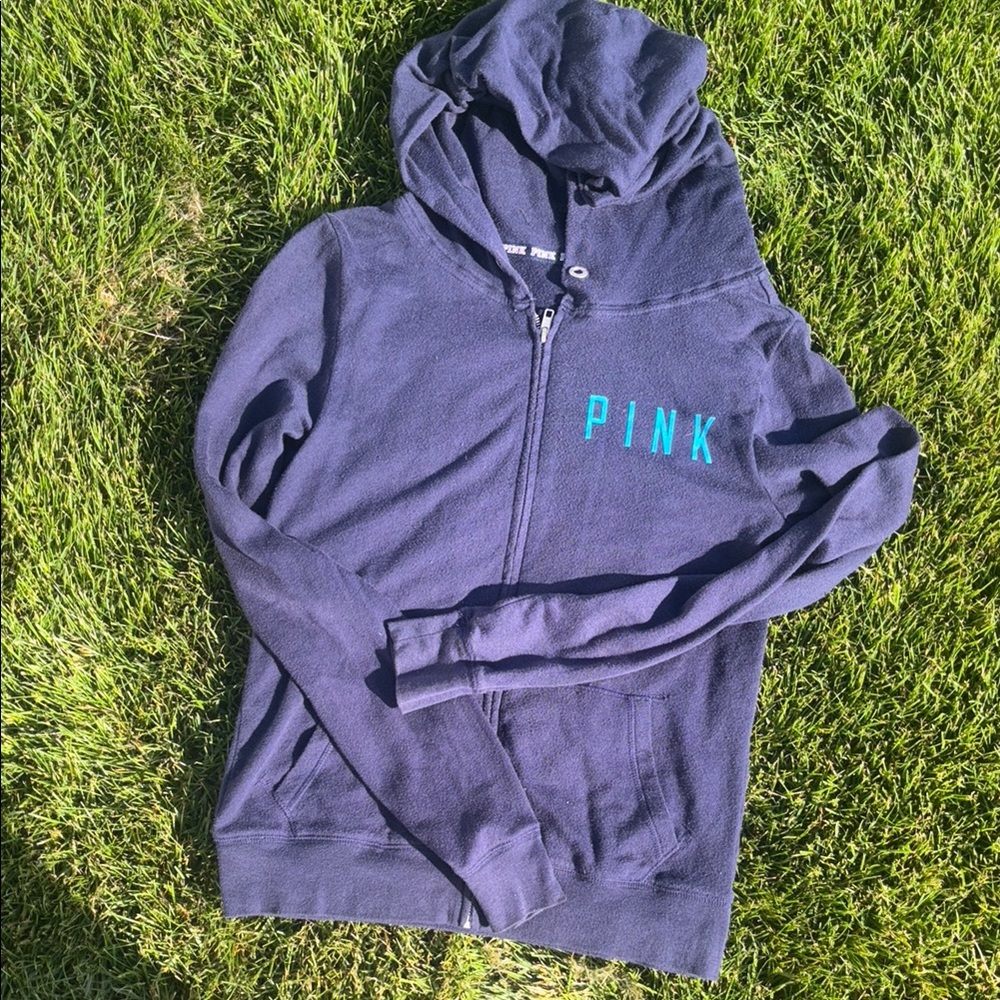 PINK Victoria's Secret Blue and Pink Pullover Sweater